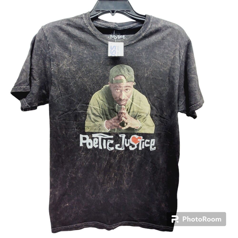 * Poetic justice small crew neck t shirt Tupac Shakur short sleeve t shirt new